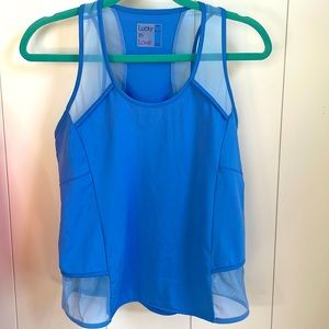 Size M lucky and love Periwinkle Tennis Pickleball Tank